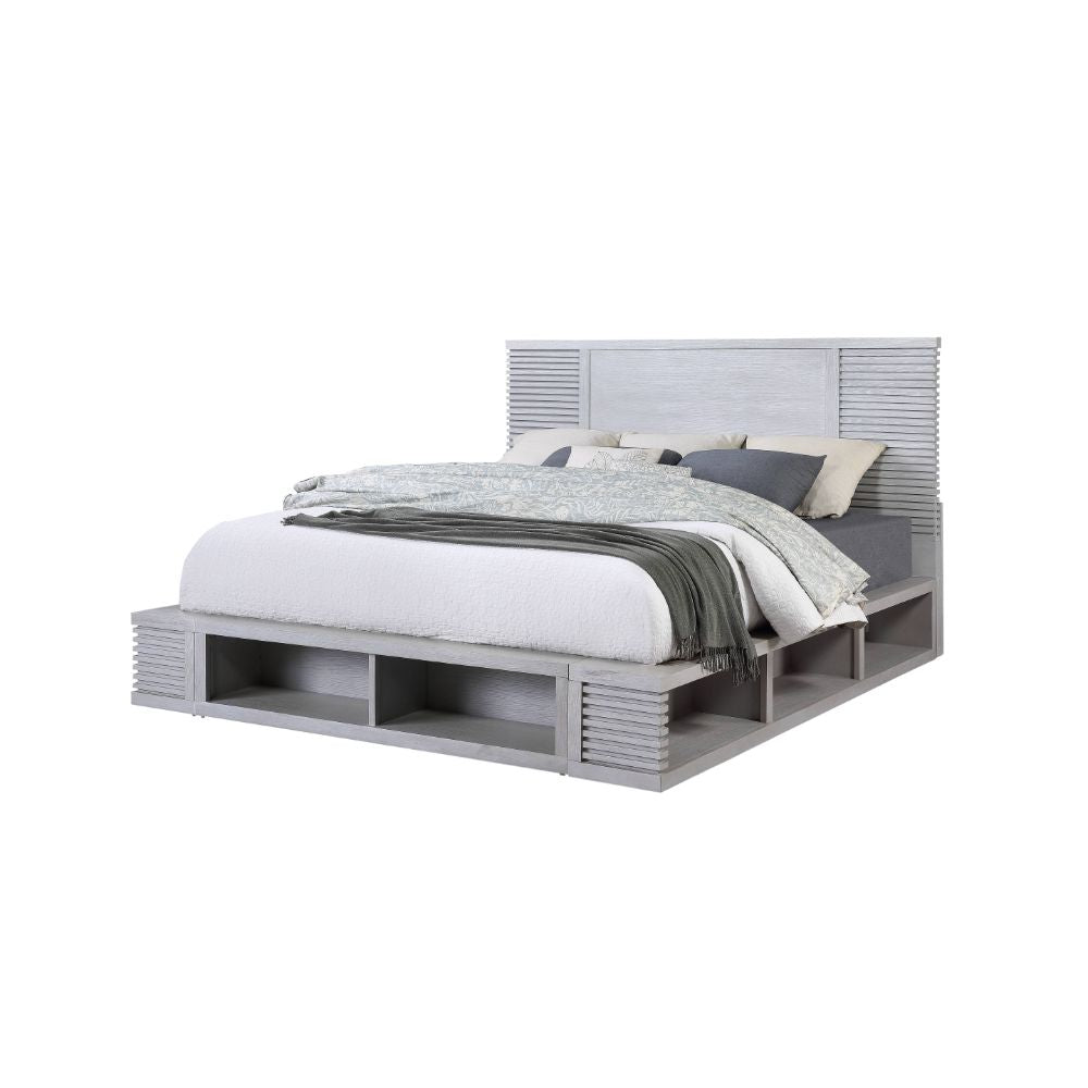 Aromas Queen Bed 28110Q White Oak Finish | Acme | Home Elegance USA