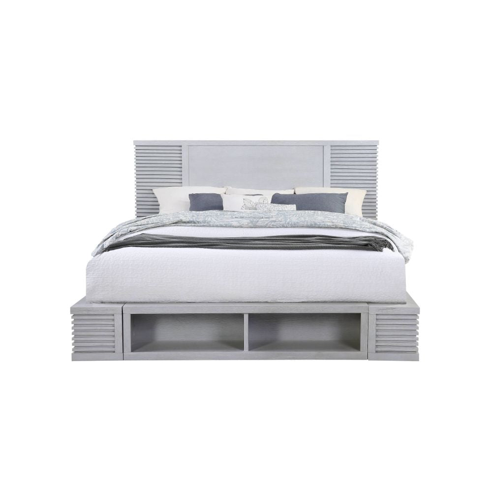 Aromas Queen Bed 28110Q White Oak Finish | Acme | Home Elegance USA
