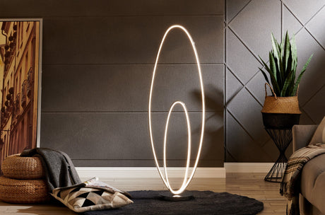 Milan Chrome LED 65" Floor Lamp // Dimmable  | Finesse -  Home Elegance USA
