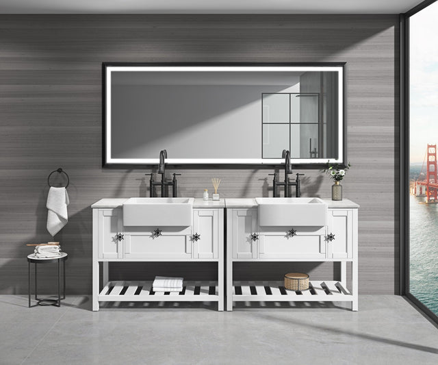 88 in. W x 38 in. H Super Bright Led Bathroom Mirror with Lights, Metal Frame Mirror Wall Mounted Lighted Vanity Mirrors for Wall, Anti Fog Dimmable Led Mirror for Makeup, Horizontal/Verti | Home Elegance USA