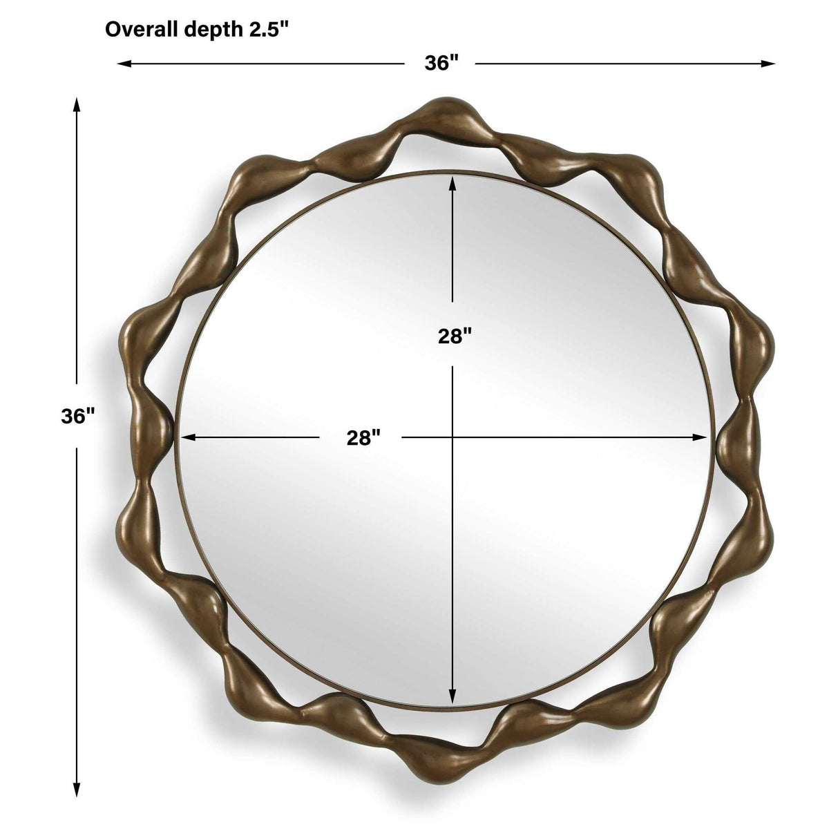 Remolino Round Mirror - Bronze by Uttermost - View 7