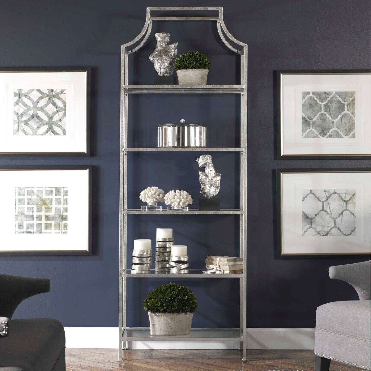 Aurelie Etagere - Silver by Uttermost - View 2
