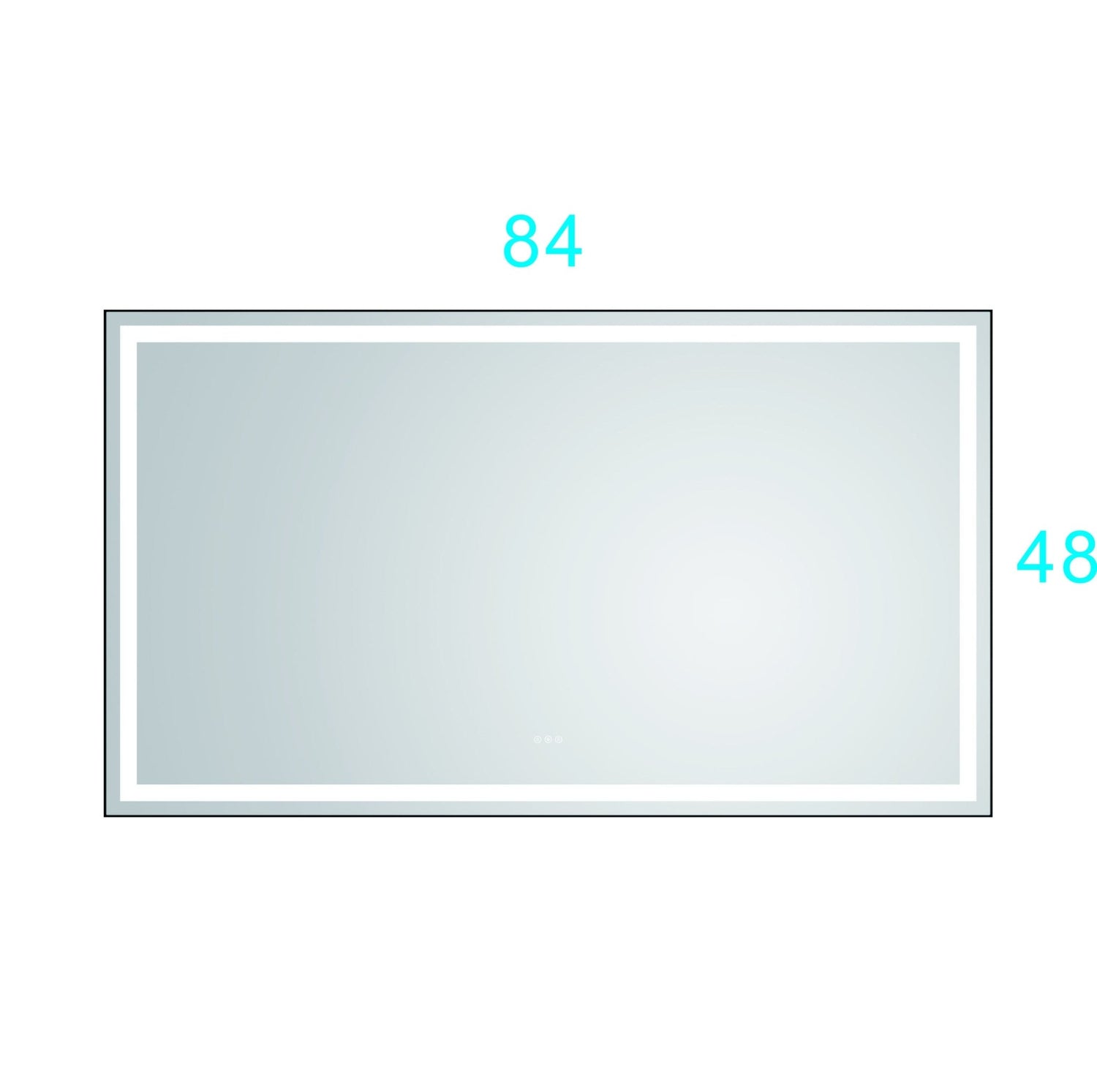 84in. W x48 in. H Framed LED Single Bathroom Vanity Mirror in Polished Crystal Bathroom Vanity LED Mirror with 3 Color Lights Mirror for Bathroom Wall | Home Elegance USA