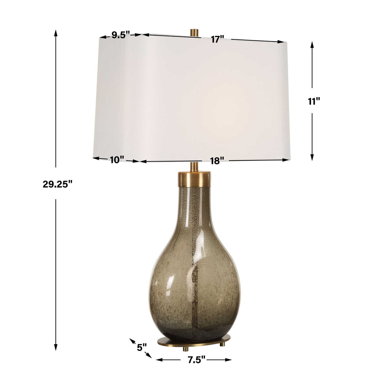 Shyla Dark Glass Table Lamp - White / Bronze by Uttermost - View 9
