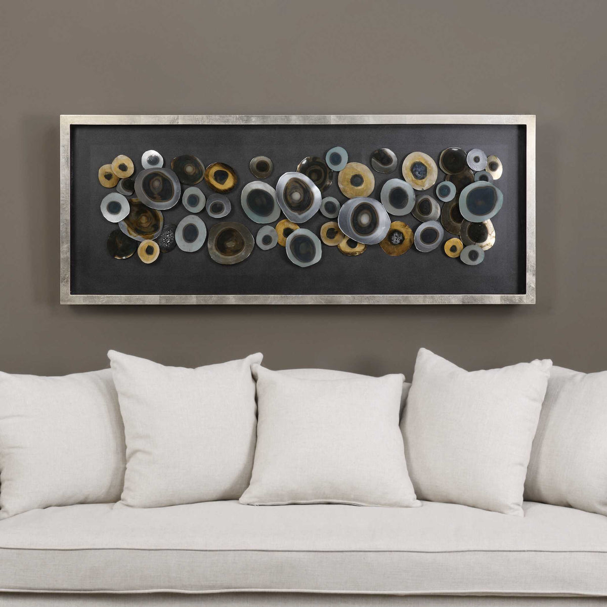 Discs Shadow Box Silver - Black / Dark Brown by Uttermost - View 2