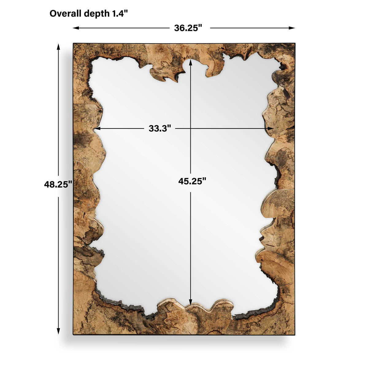 Abraham Wood Mirror Woodtone - Light Brown by Uttermost - View 2