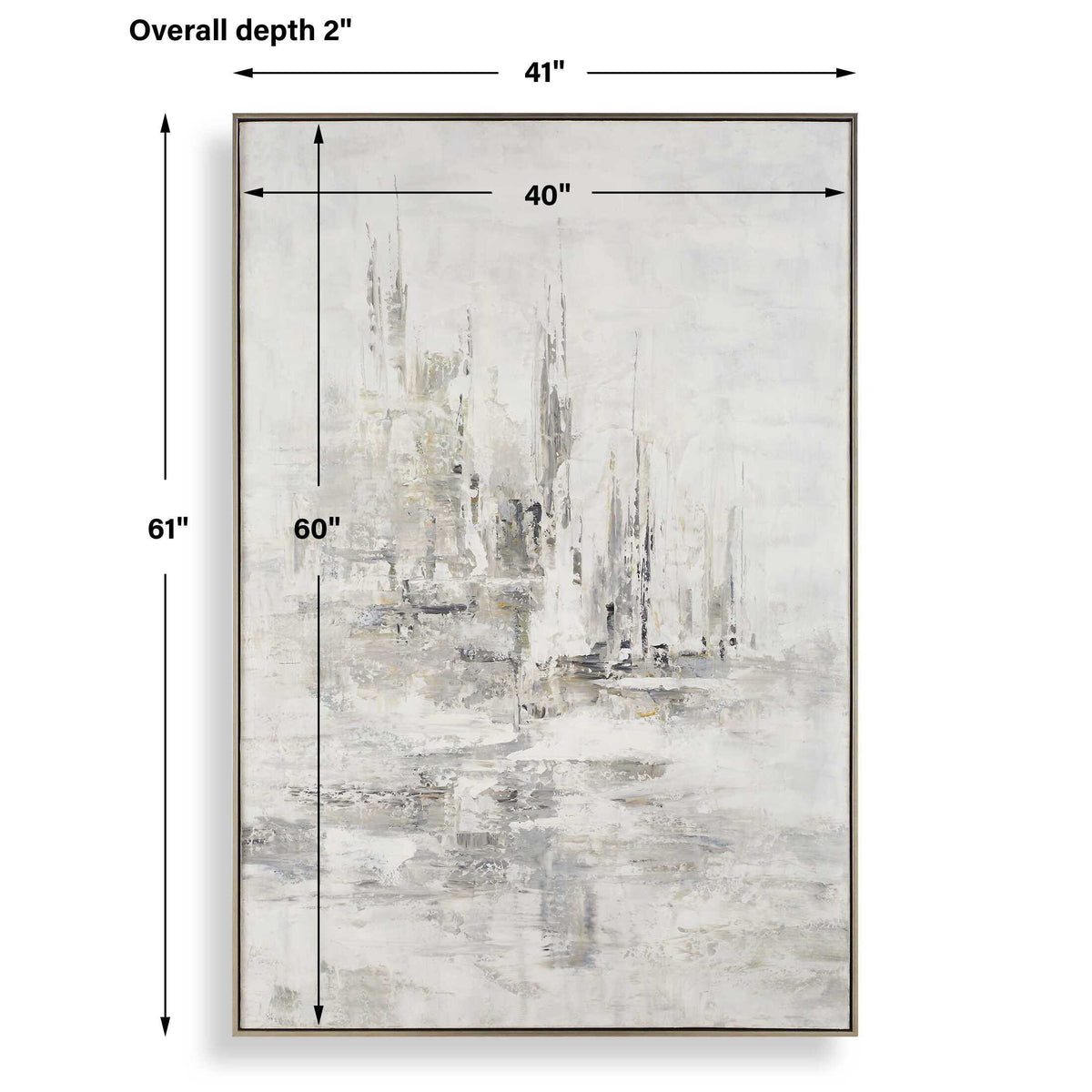 Hours In Silence Abstract Art - Gray / White by Uttermost - View 7