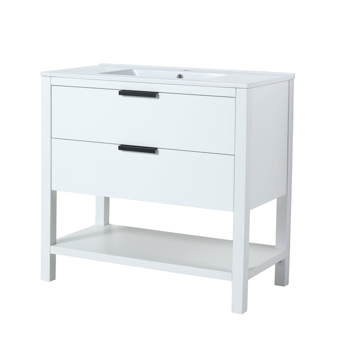 36 Inch Bathroom Vanity Plywood With 2 Drawers,36x18 | Home Elegance USA