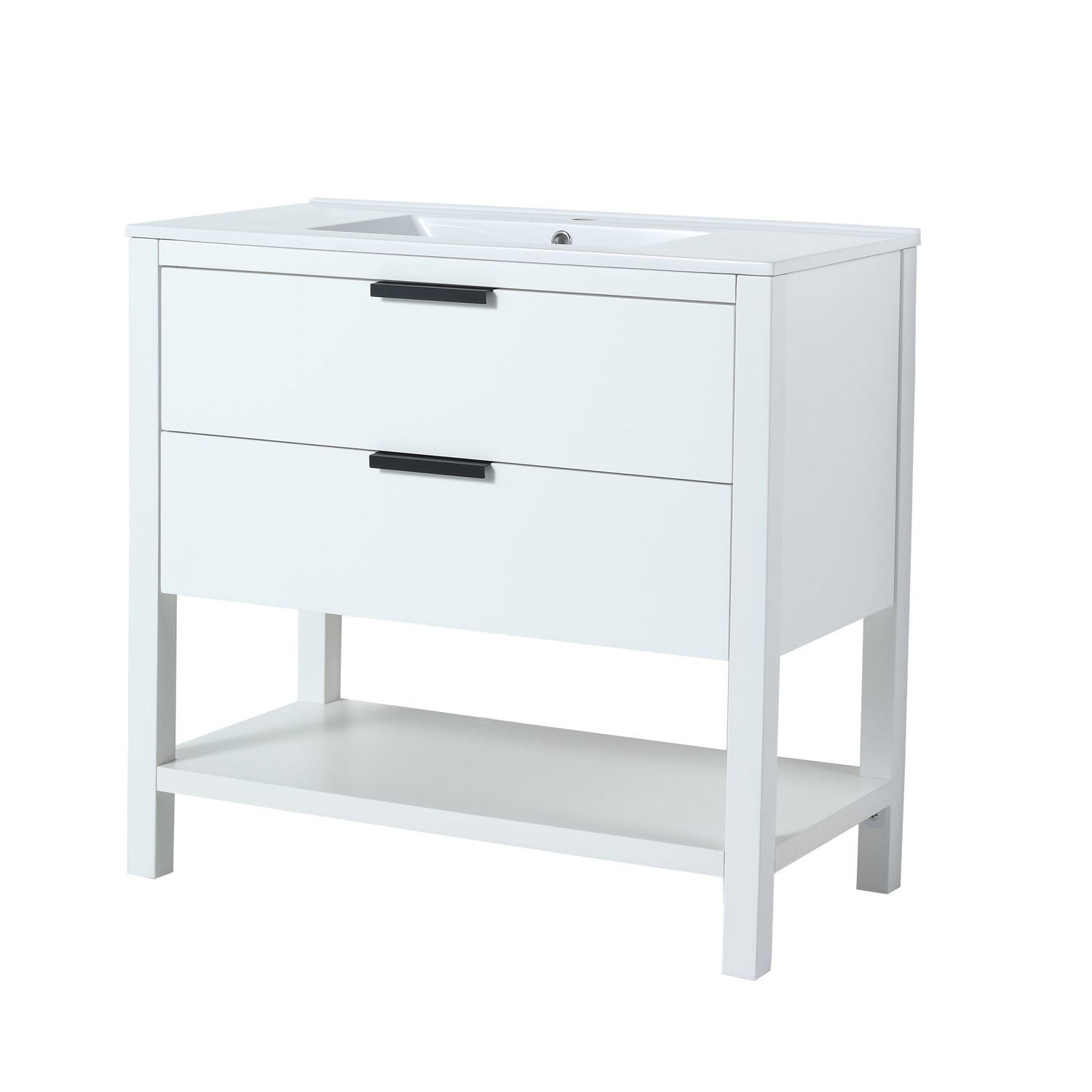 36 Inch Bathroom Vanity Plywood With 2 Drawers,36x18 | Home Elegance USA