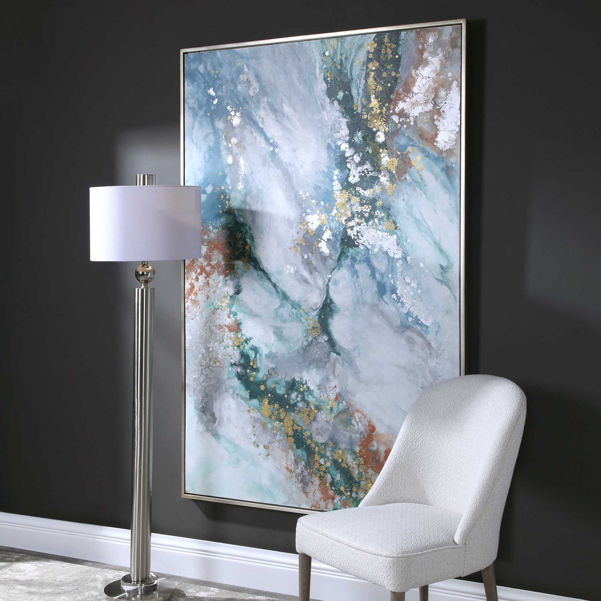 Mercury Hand Abstract Art - Blue by Uttermost - View 3