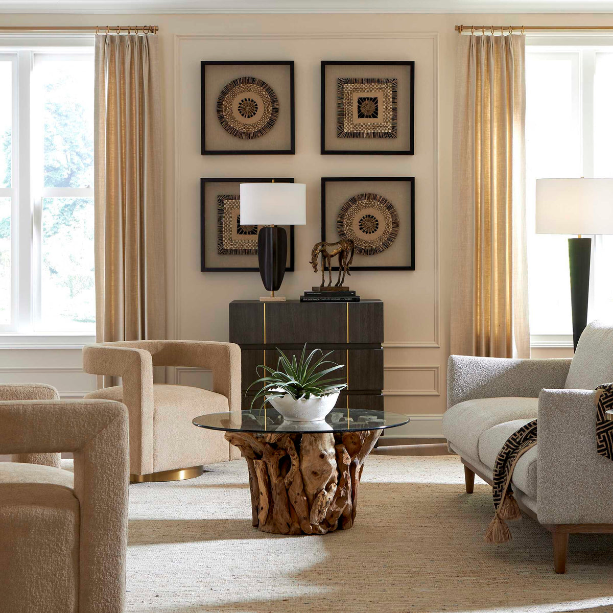 Grounded Modern Swivel Chair - Light Brown by Uttermost - View 10