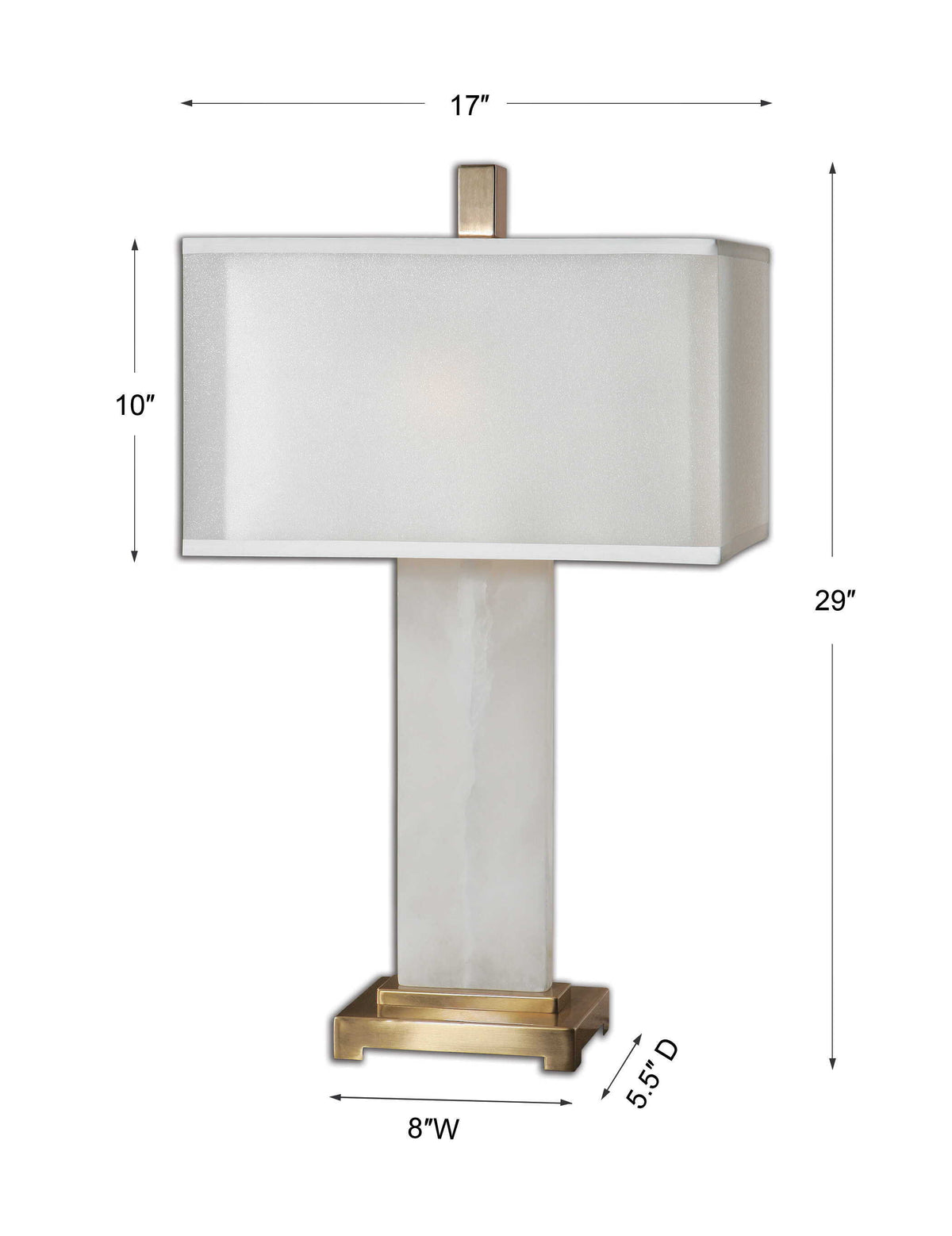 Athanas Alabaster Lamp - White / Yellow by Uttermost - View 4