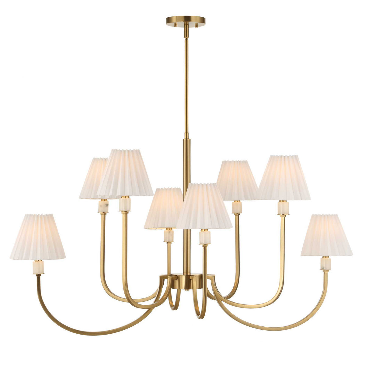 Poppins 8 Light Brass Chandelier White / Gold - Gold / White by Uttermost - View 9