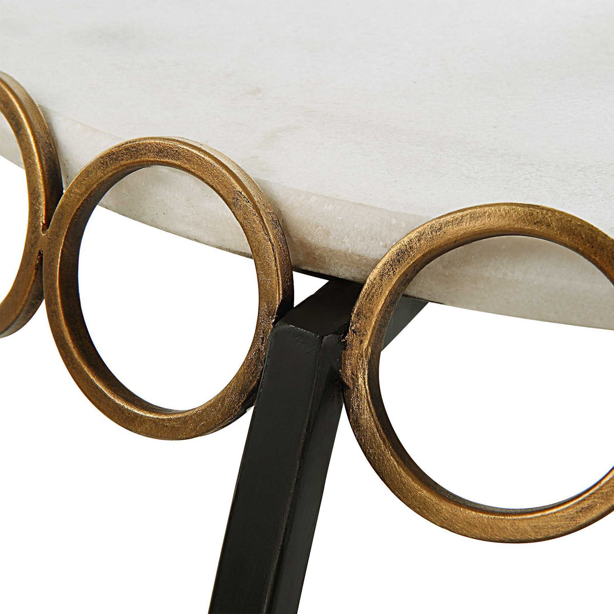Chainlink Marble Side Table - White by Uttermost - View 7
