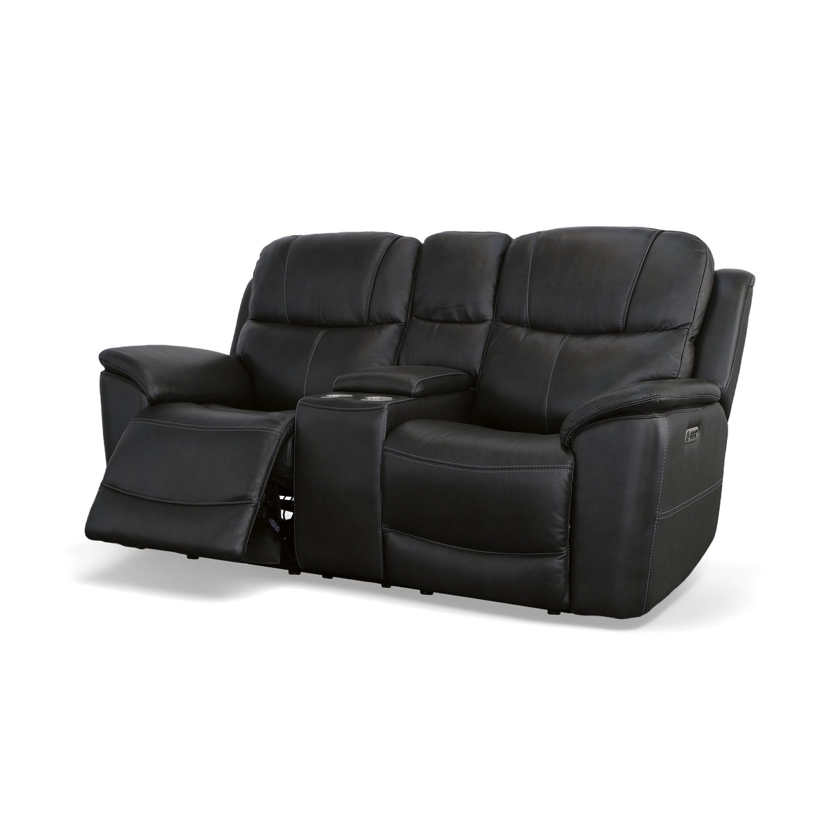 Crew Power Reclining Loveseat With Console, Power Headrests & Lumbar - Raven | Flexsteel