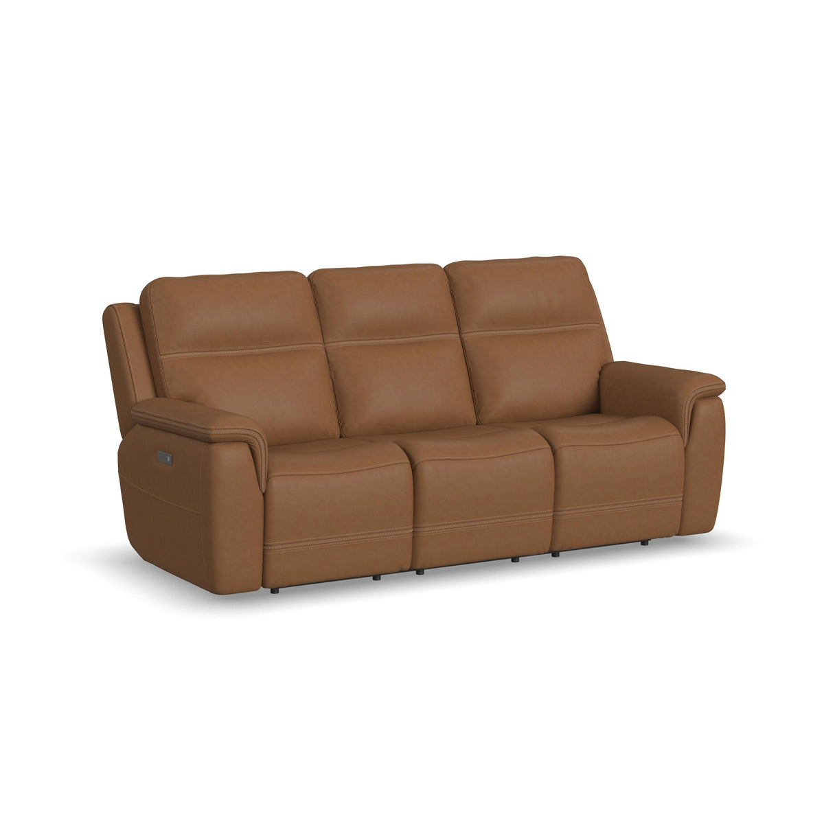 Sawyer Power Reclining Sofa With Power Headrests & Lumbar - Dark Brown | Flexsteel