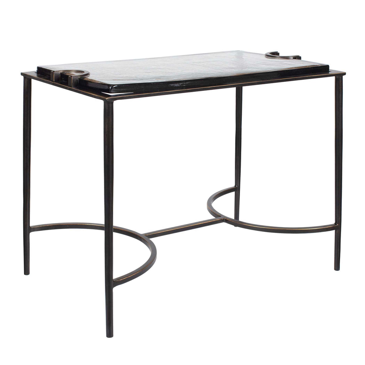 Eisen Textured Glass Accent Table - Bronze by Uttermost - View 3