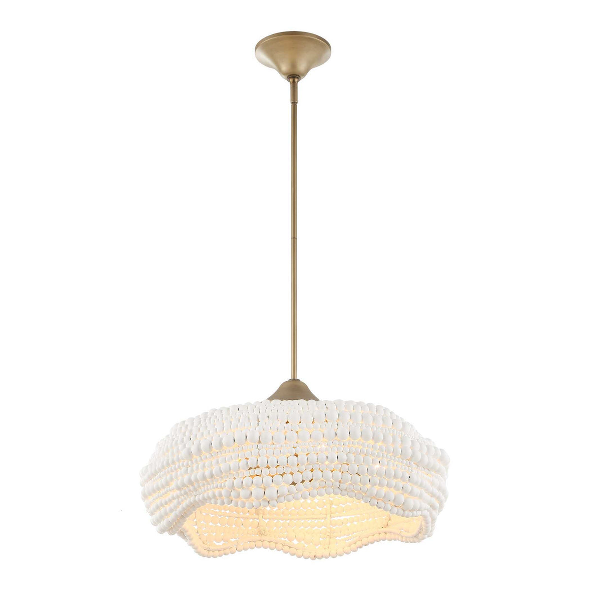 Biddeford 5 Light Beaded Pendant - Gold / White by Uttermost - View 9