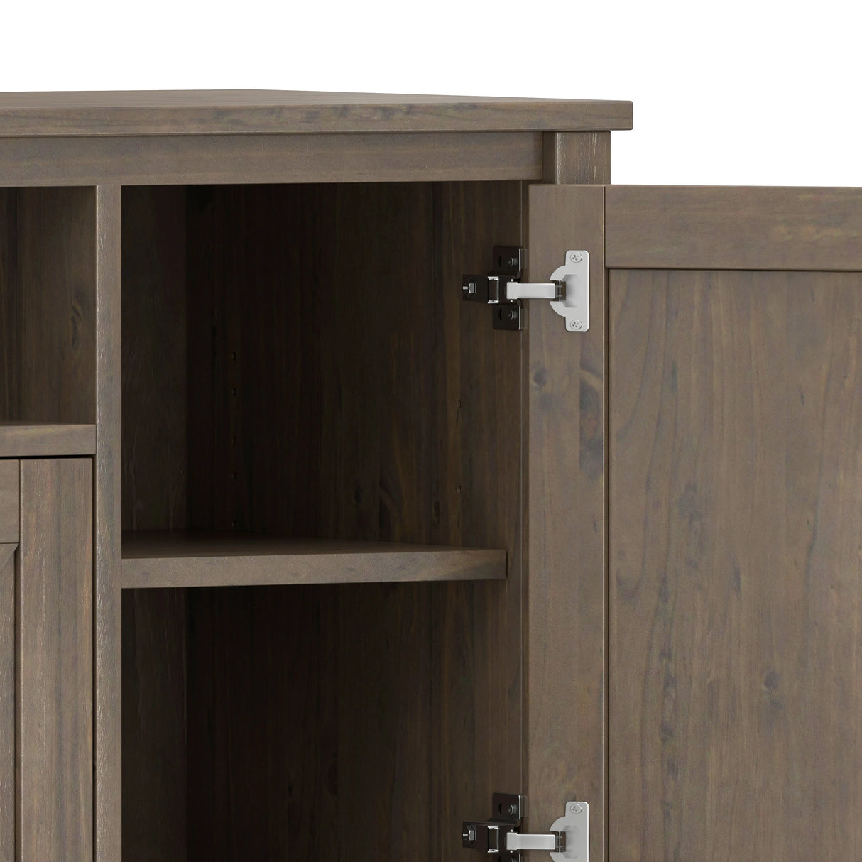 Ela 72 inch Wide Solid Wood TV Stand in Smokey Brown For TVs up to 80 inches - sold by Home Elegance USA