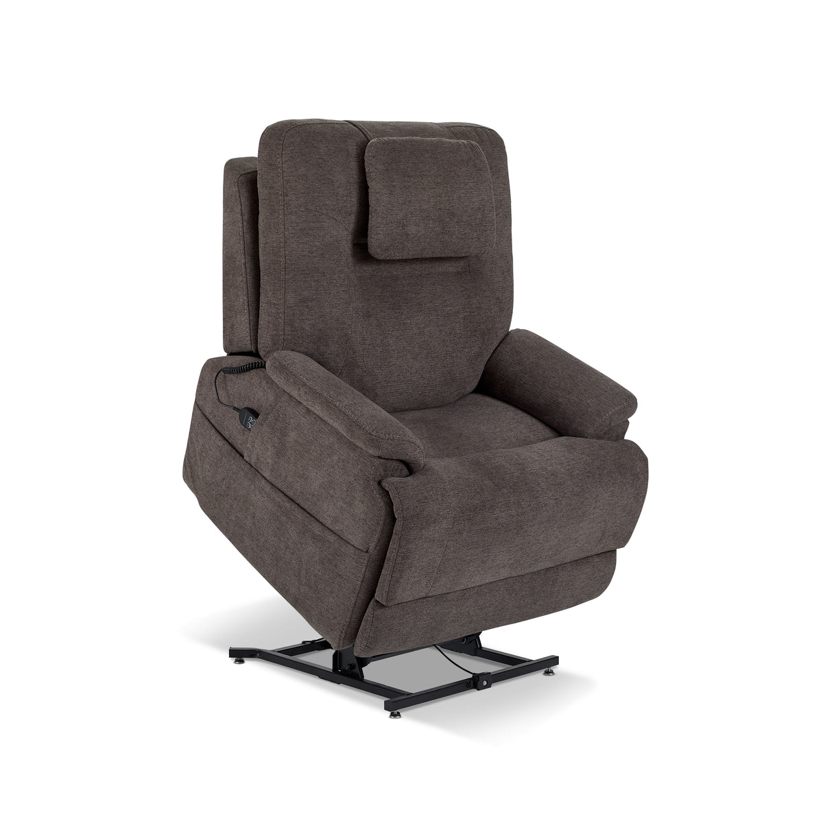 Zecliner Model 2+ Power Lift Recliner With Power Headrest, Lumbar, Heat & Massage - Umber Gray | Flexsteel