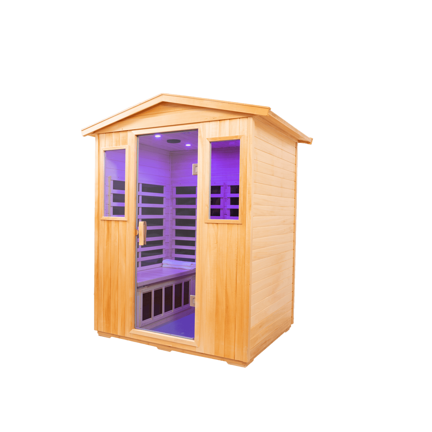 Four person Basswood Far-infrared outdoor sauna room - Home Elegance USA