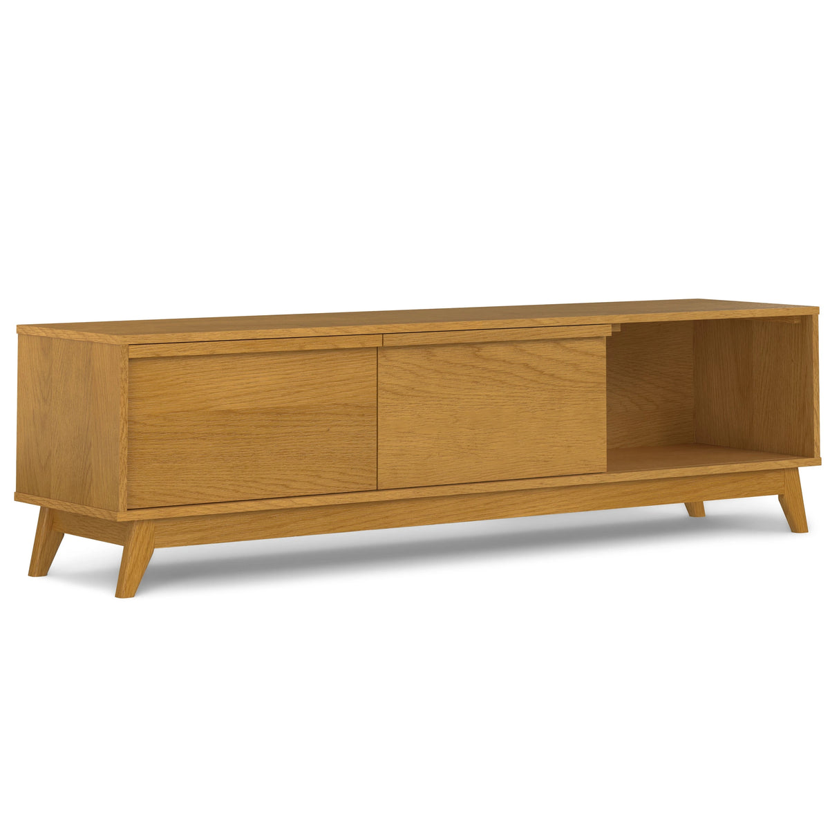 Lennon 72 inch Wide Solid Wood Low TV Stand in Oak For TVs up to 80 inches - sold by Home Elegance USA