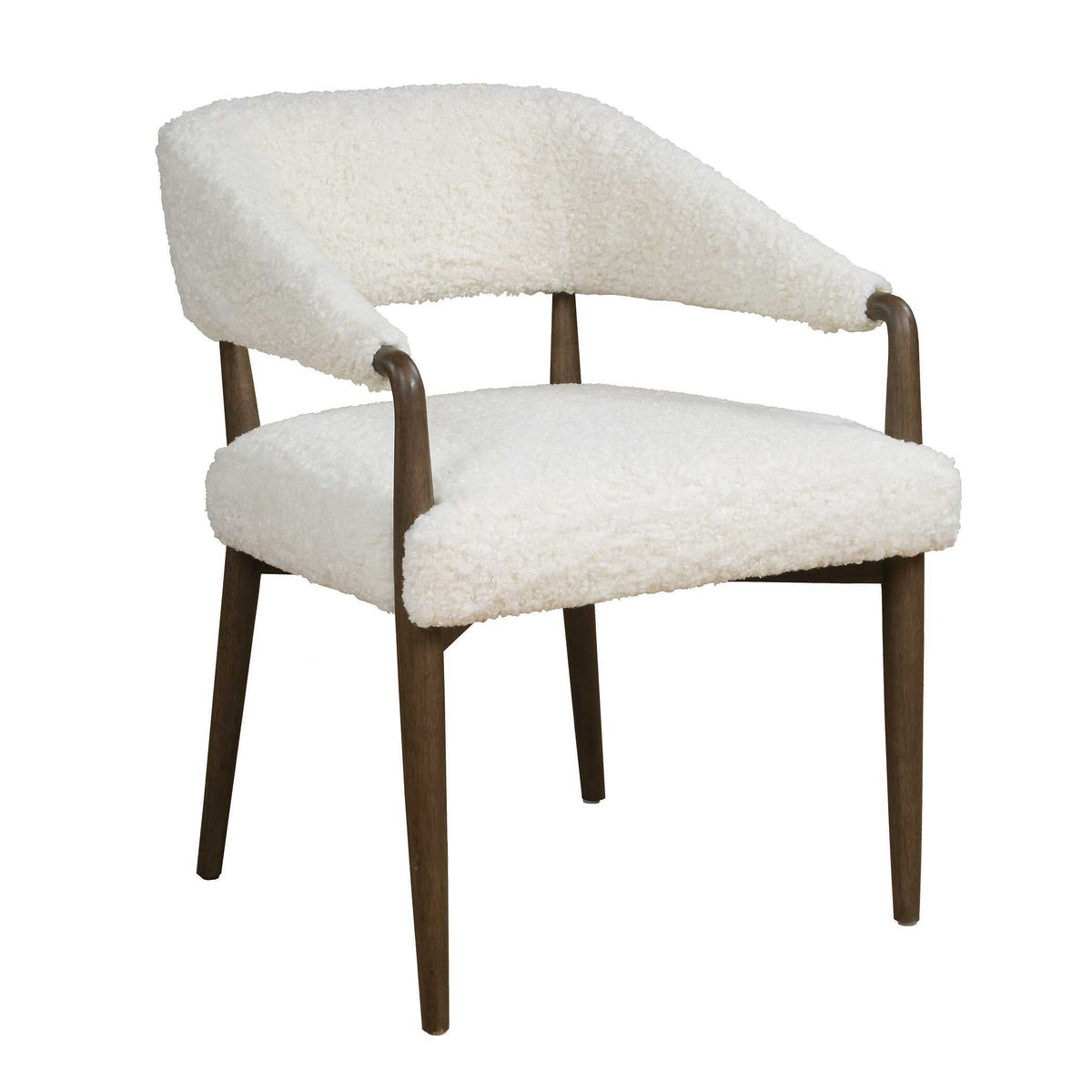 Austell Shearling Dining Chair Brown / White - White / Dark Brown by Uttermost - View 4