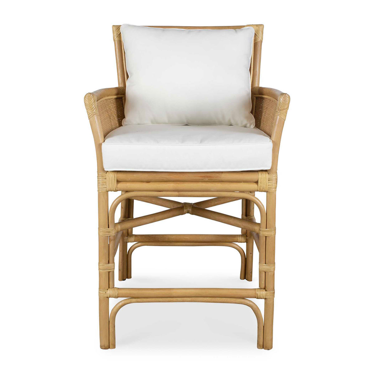 Pacific Rattan Counter Stool - Light Brown / White by Uttermost - View 1