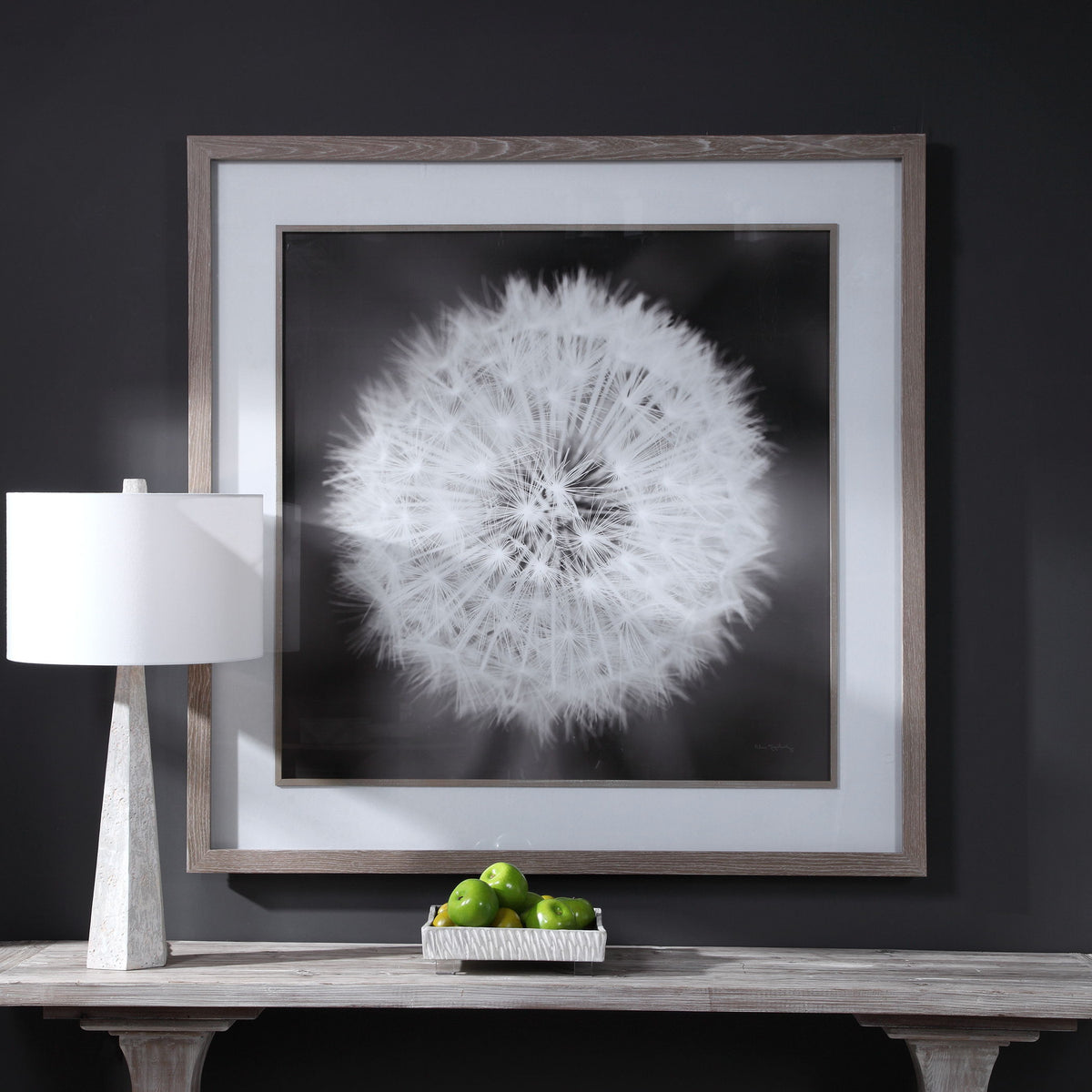 Dandelion Seedhead Framed Print - Black / White by Uttermost - View 2