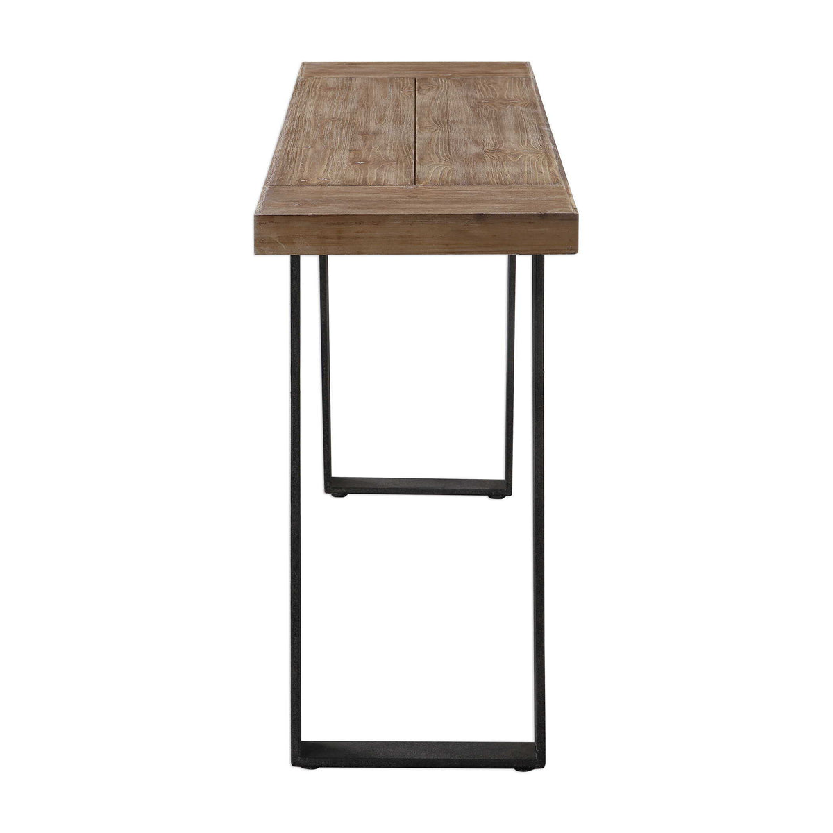 Freddy Weathered Console Table Light Brown & Black - Light Brown / Black by Uttermost - View 4