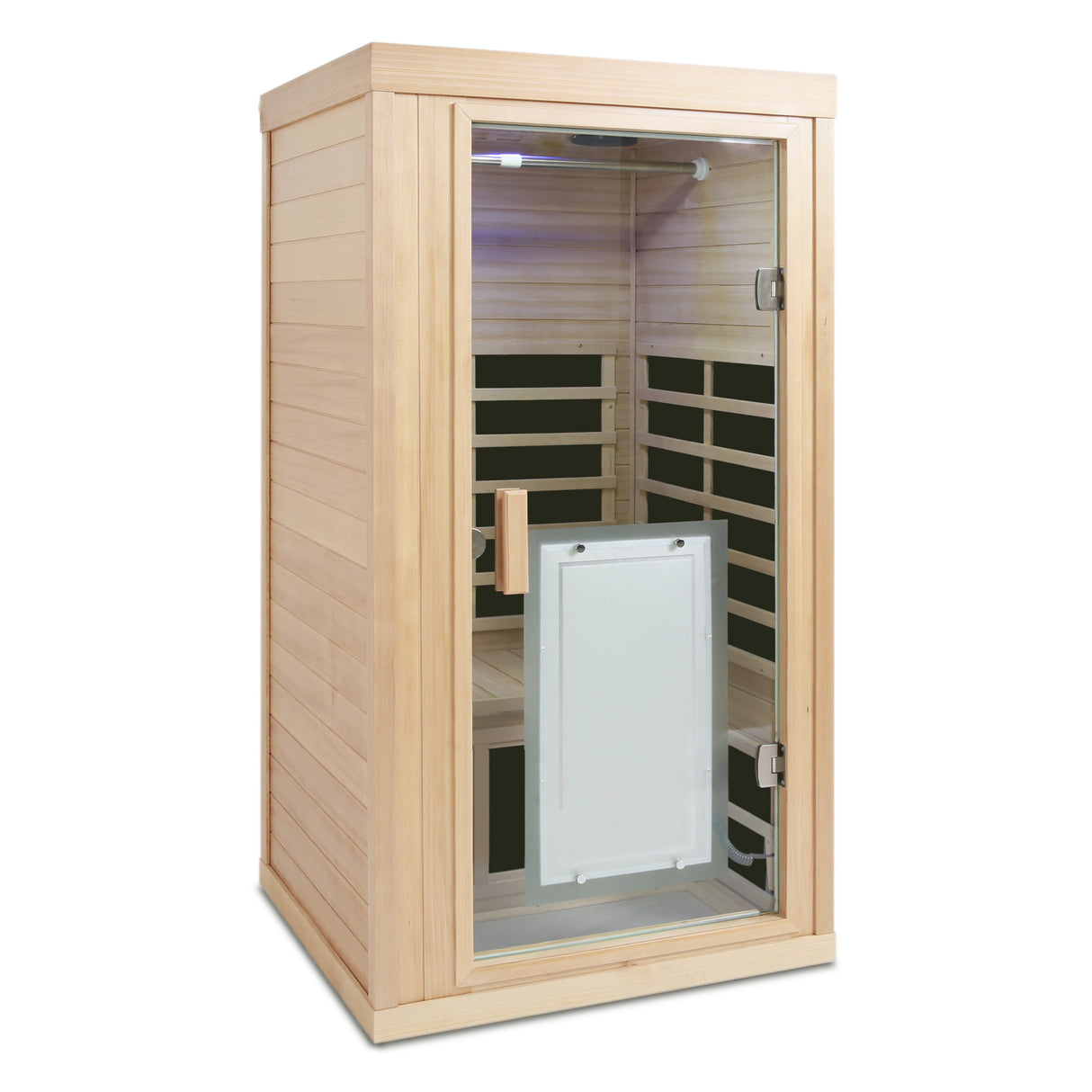 Sauna de interior estándar Hemlock de infrarrojos lejanos para una persona con control táctil LCD
