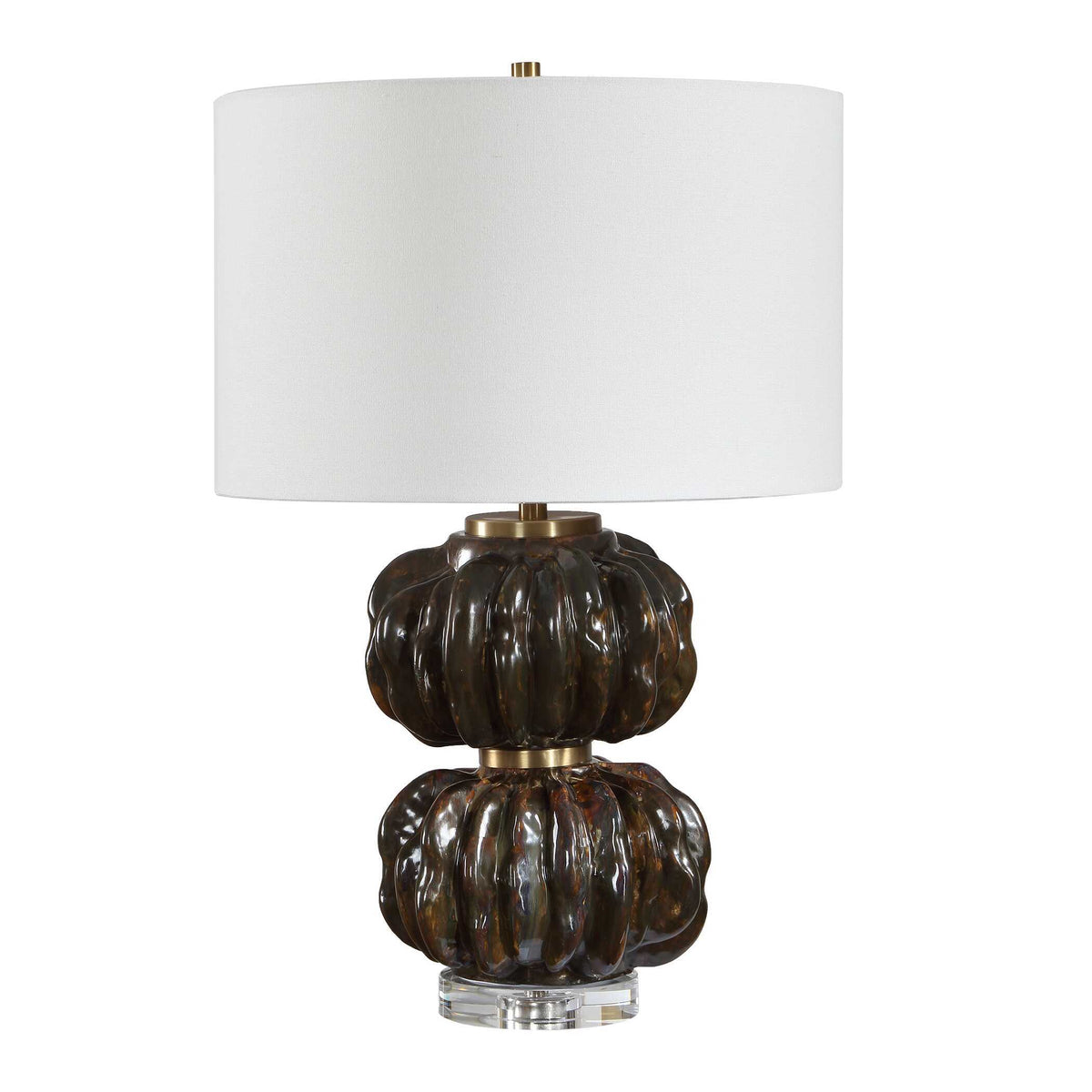 Jaudon Stacked Table Lamp Black / Bronze / Brown - Black / White by Uttermost - View 4