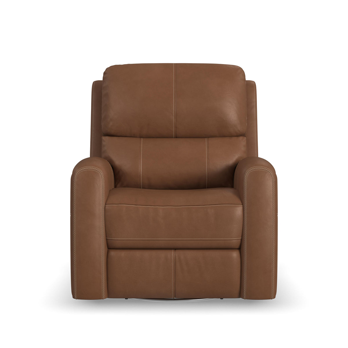 Linden Power Swivel Gliding Recliner With Power Headrest, Lumbar, Heat & Massage - Caramel | Flexsteel