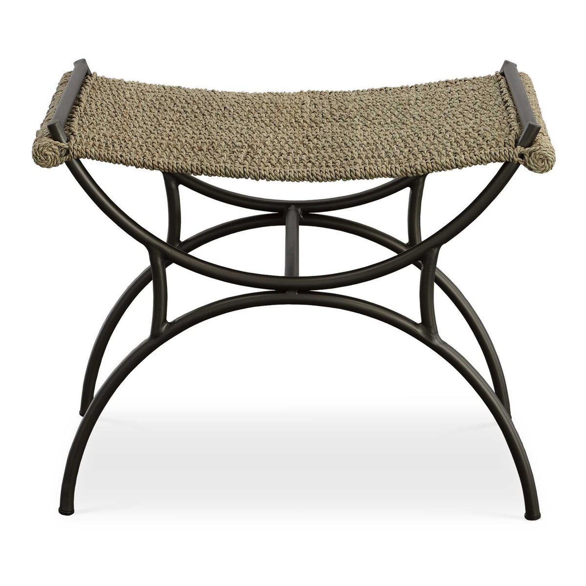 Playa Seagrass Small Bench - Black / Dark Gray by Uttermost - View 1