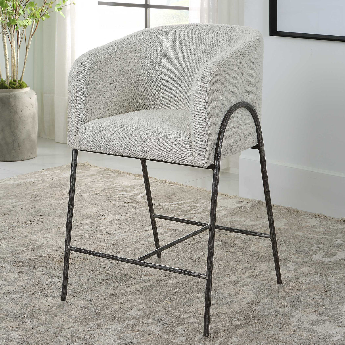 Jacobsen 27" Counter Stool - Light Gray by Uttermost - View 8
