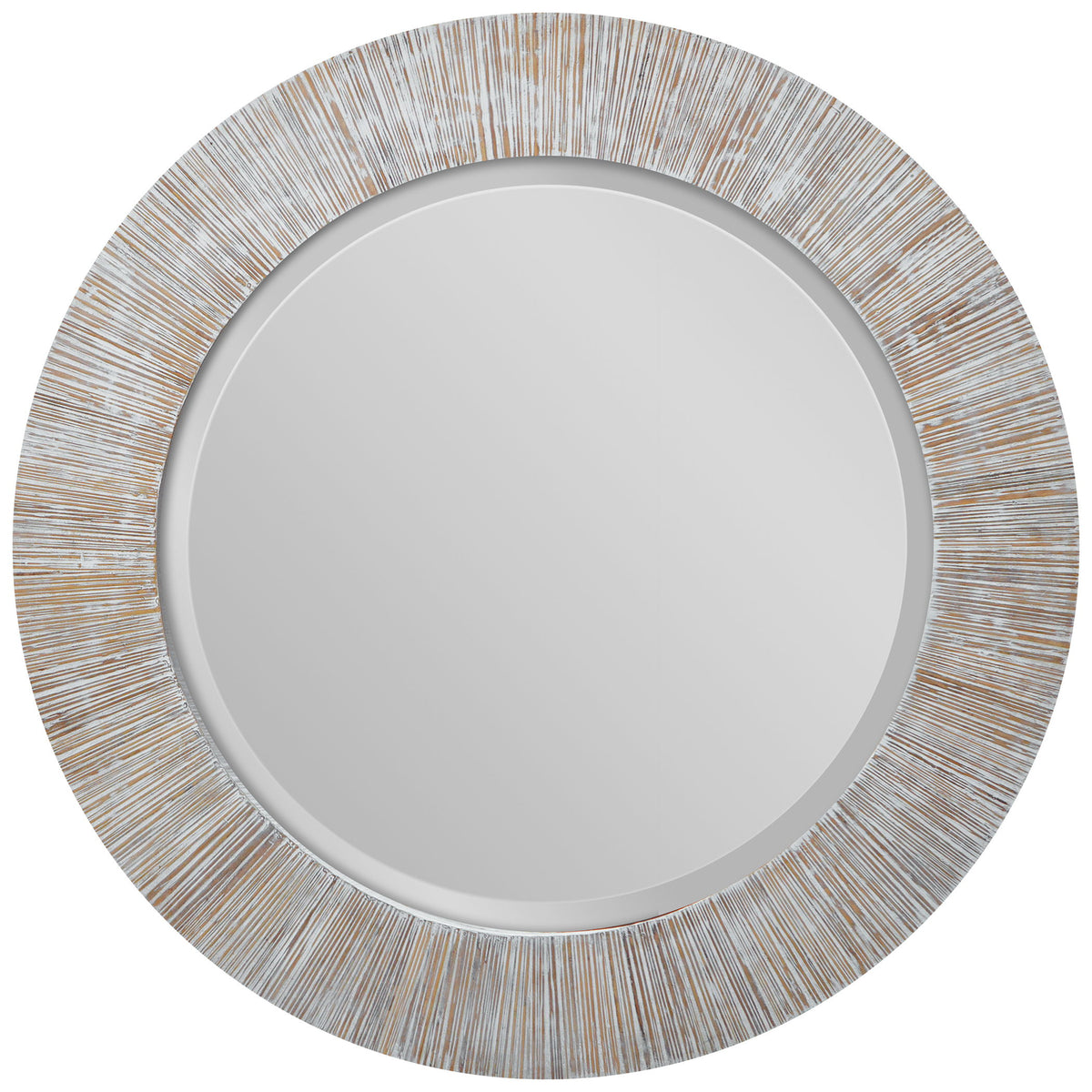 Repose Round Mirror Whitewash - Silver by Uttermost - View 1