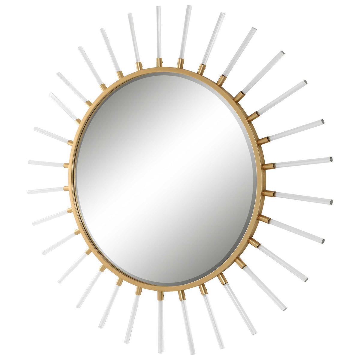 Oracle Round Starburst Mirror - Silver / Yellow by Uttermost - View 4