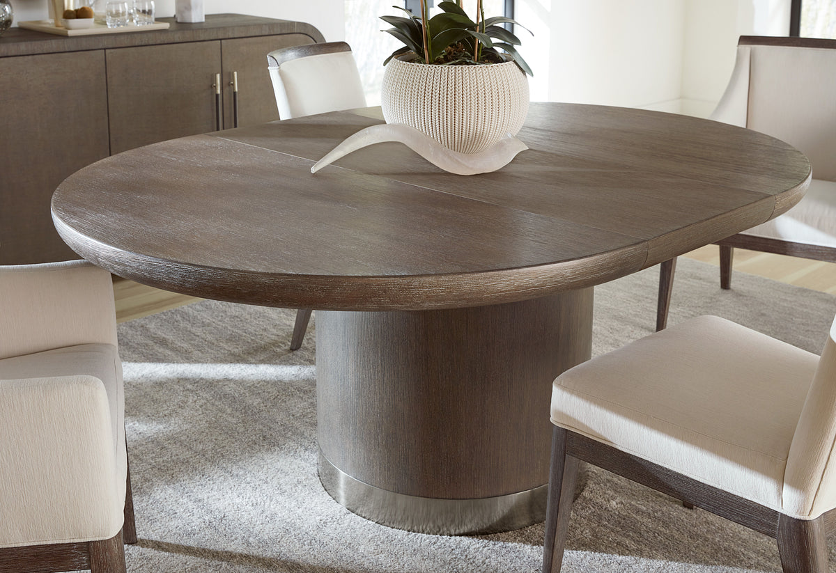 Modern Mood Round Dining Table With 1-18" Leaf - Dark Brown / Dark Gray by Hooker Furniture - View 2