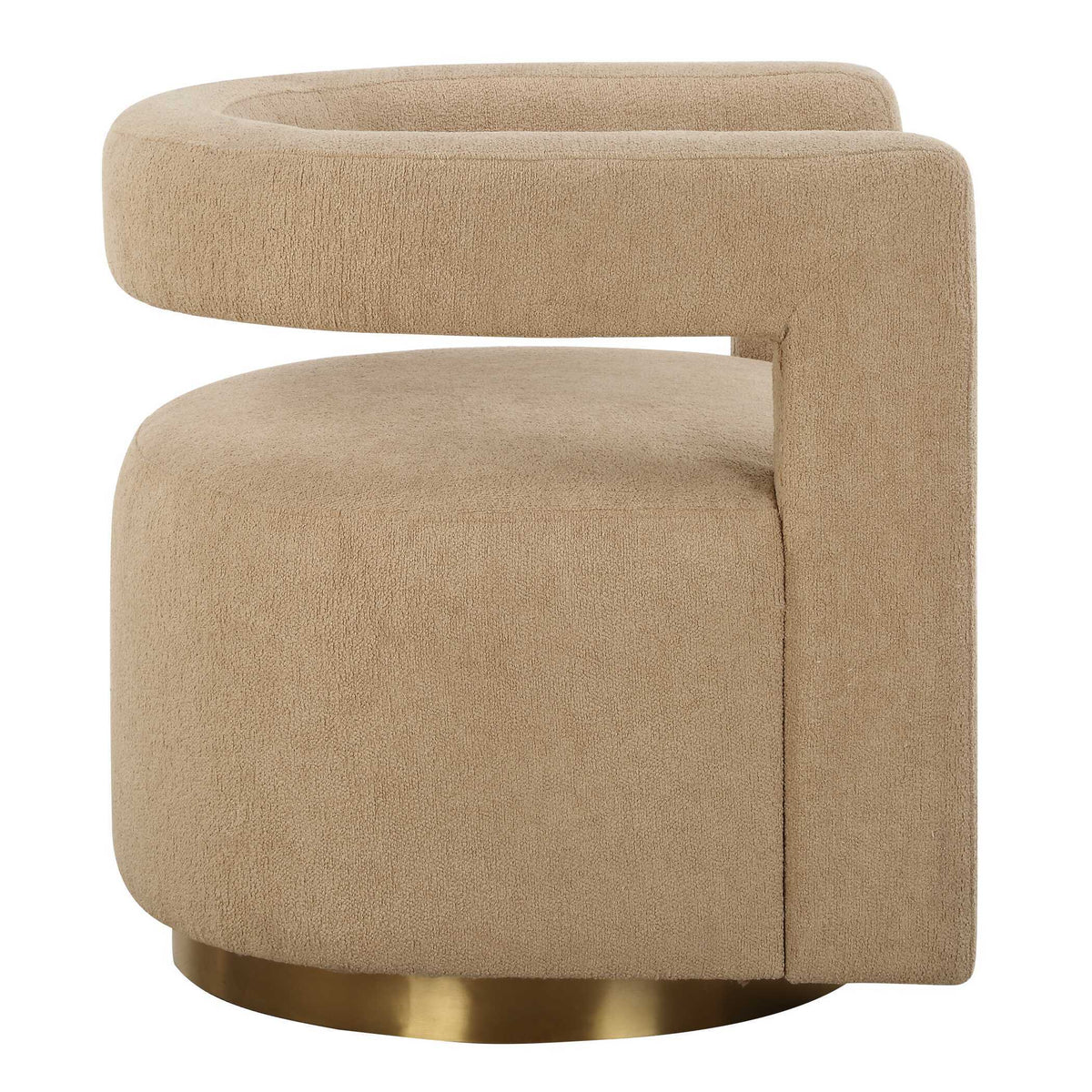 Grounded Modern Swivel Chair - Light Brown by Uttermost - View 5