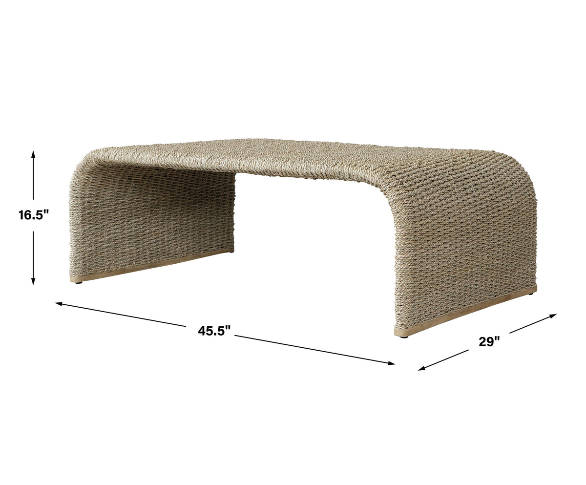 Calabria Woven Seagrass Coffee Table - Beige by Uttermost - View 6