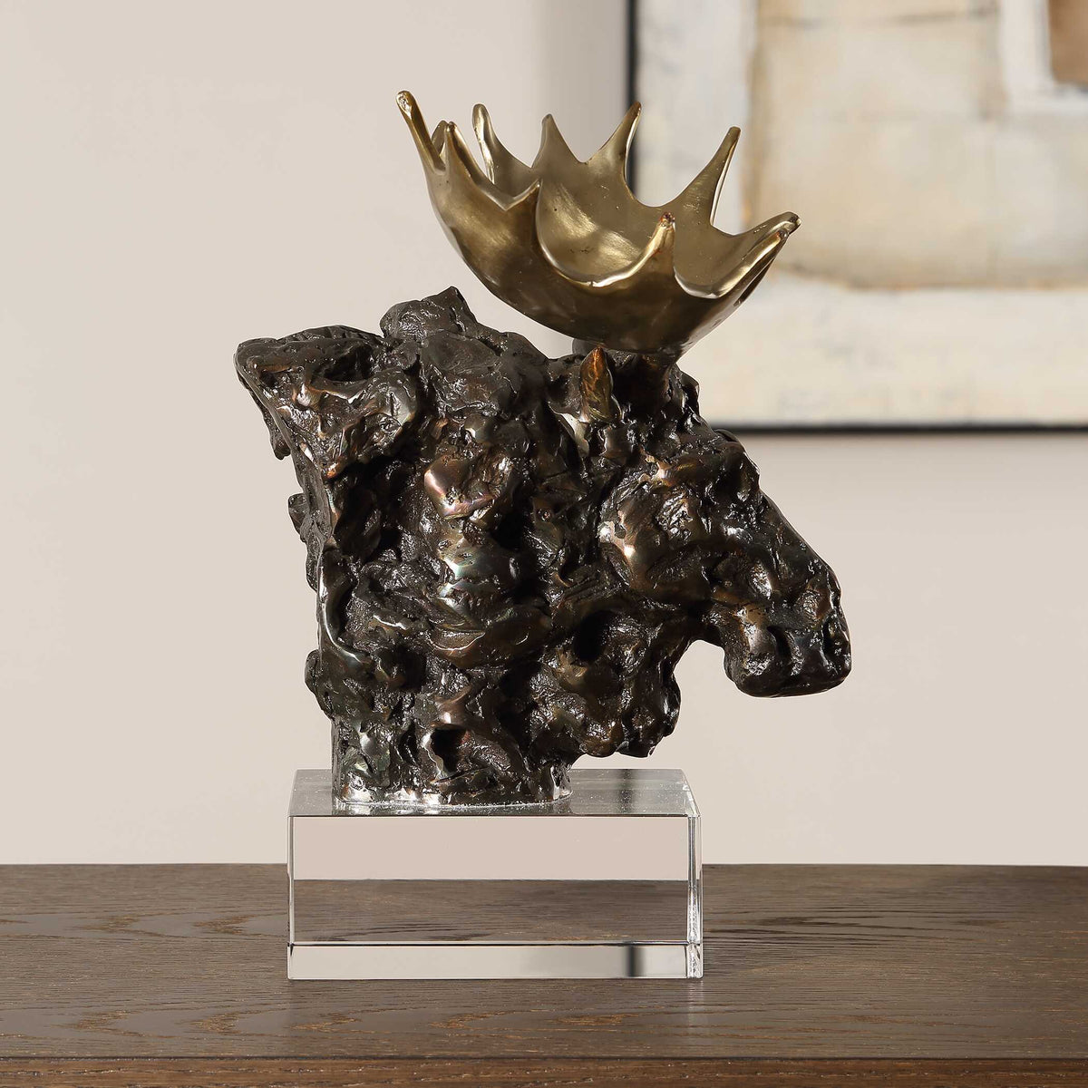 Moose Bust Bronze Sculpture by Uttermost - View 3