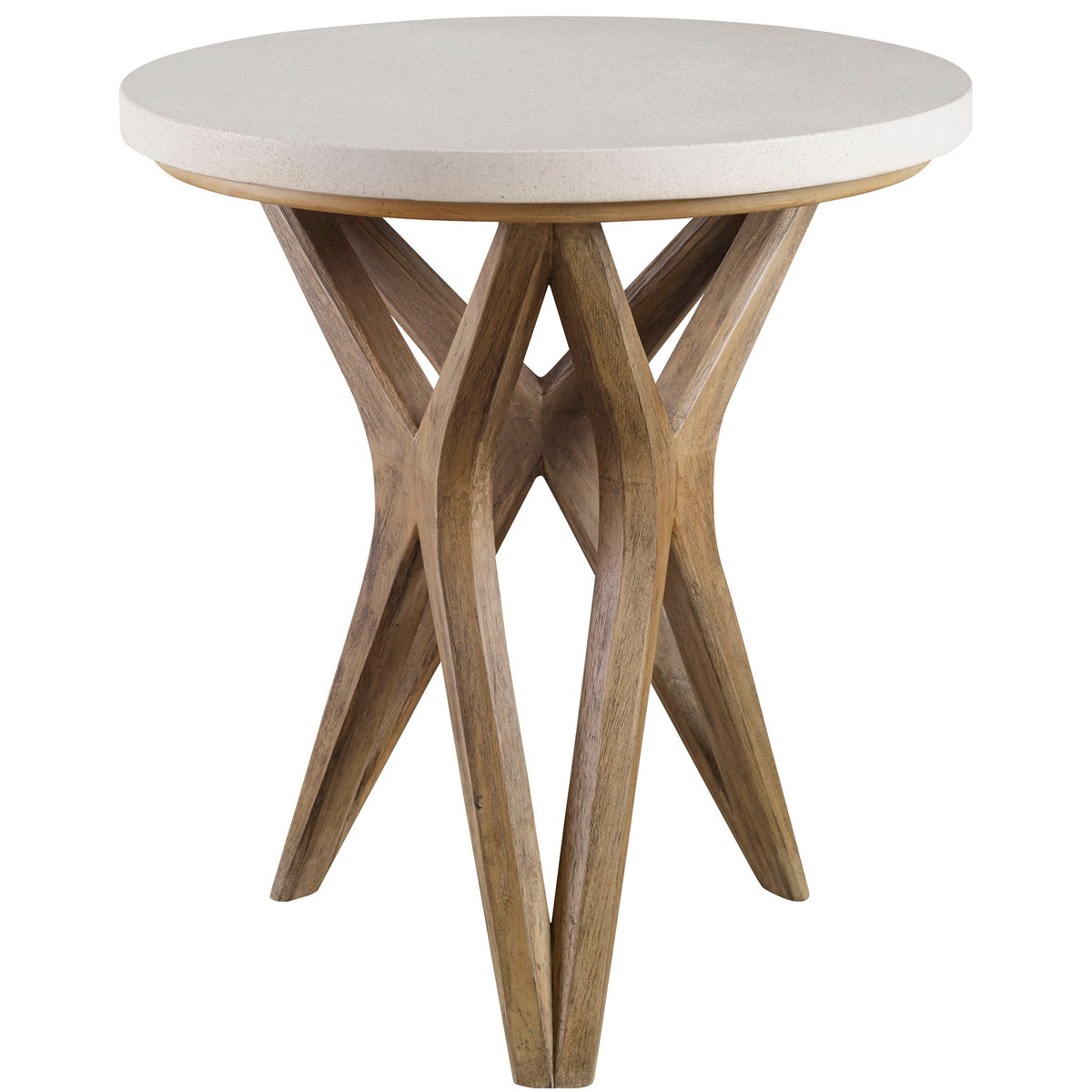 Marnie Limestone Side Table White & Light Brown - White / Light Brown by Uttermost - View 1