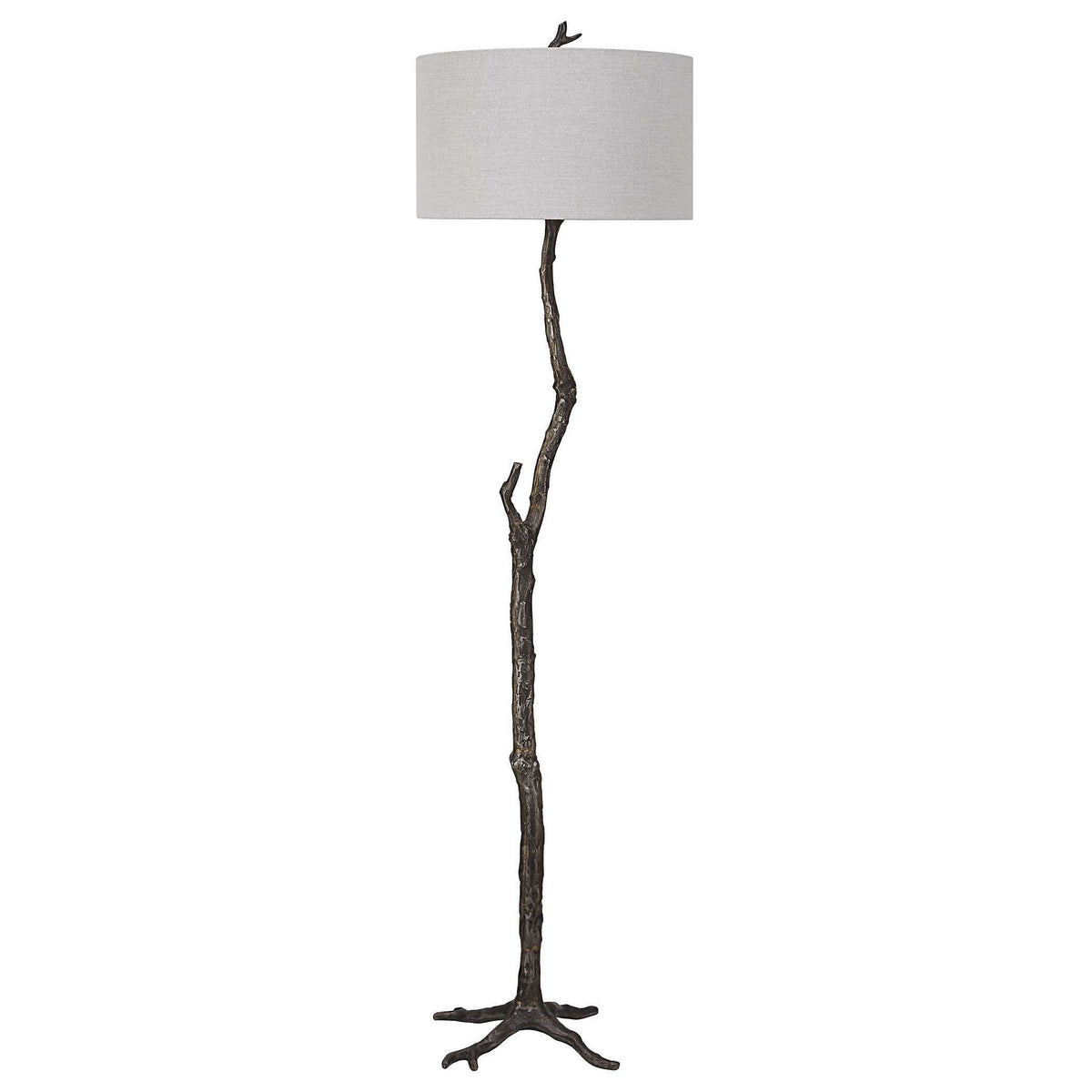 Spruce Rustic Floor Lamp - Black / White by Uttermost - View 4