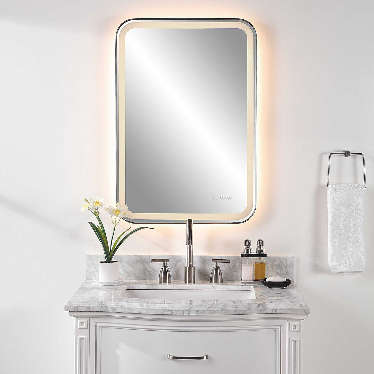 Crofton Vanity Mirror Black & Silver - Black / Silver by Uttermost - View 2
