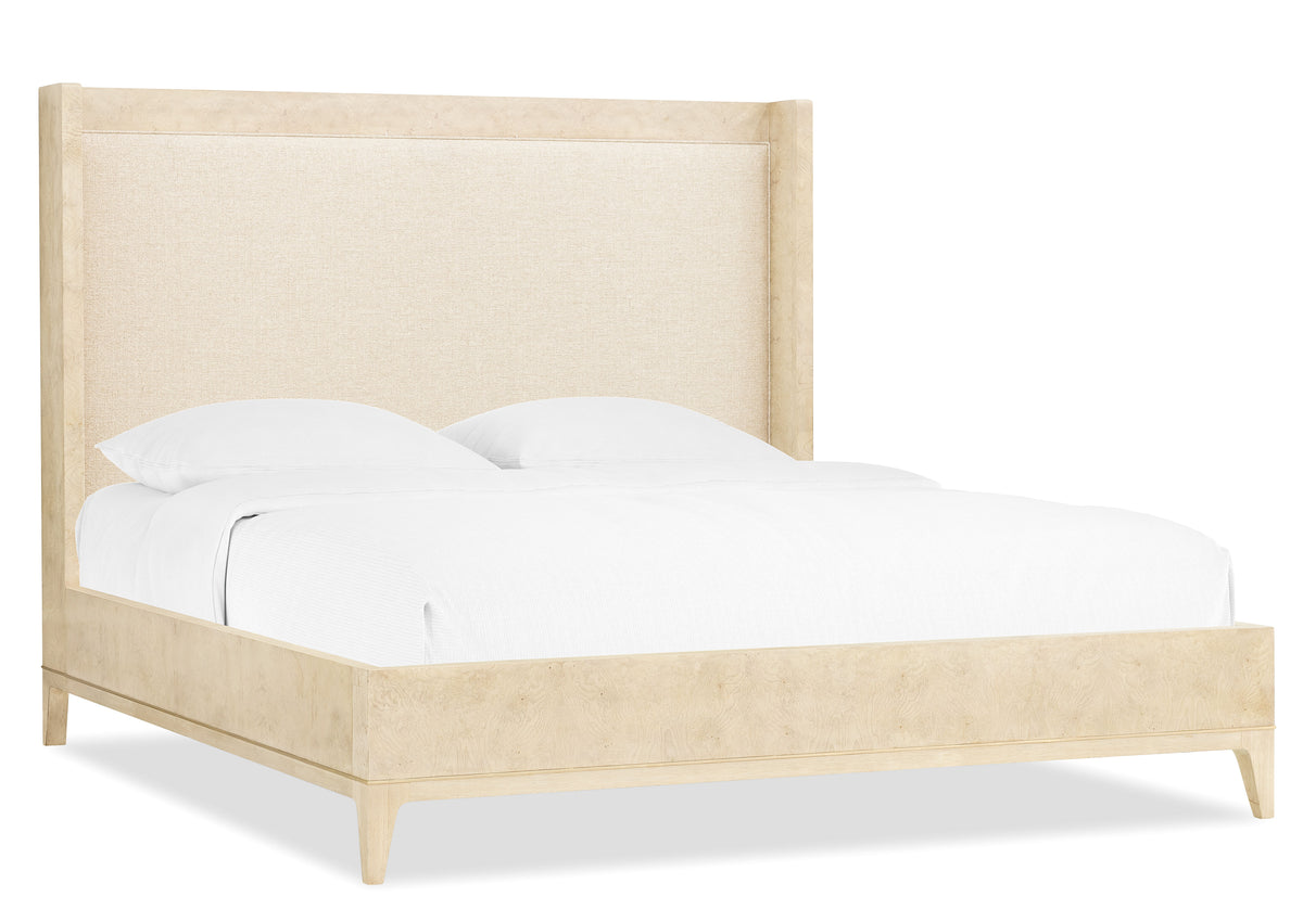 Archives Queen Burl Shelter Bed Alabaster - Beige by Hooker Furniture - View 1