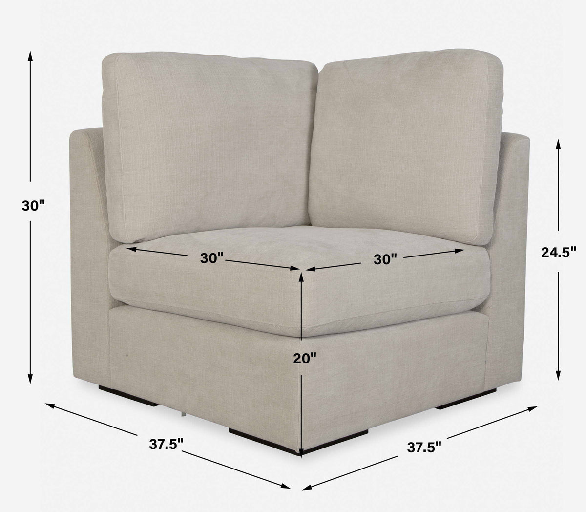 Refuge Sand Corner Sofa - Beige by Uttermost - View 8