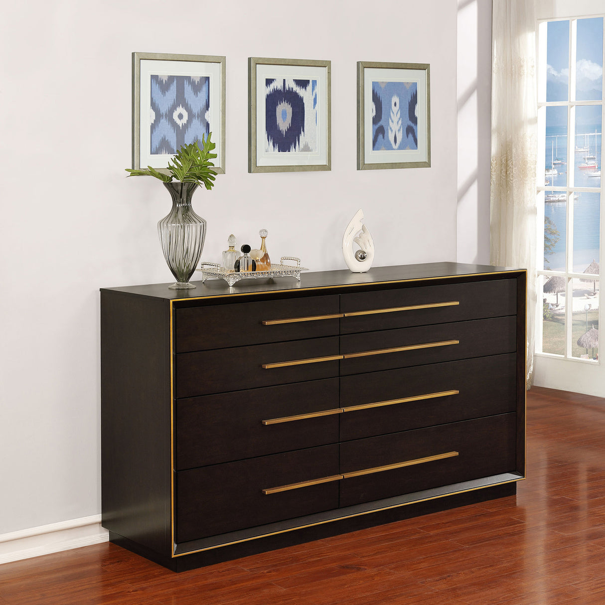 Prescott Smoked Peppercorn 8-drawers Dresser