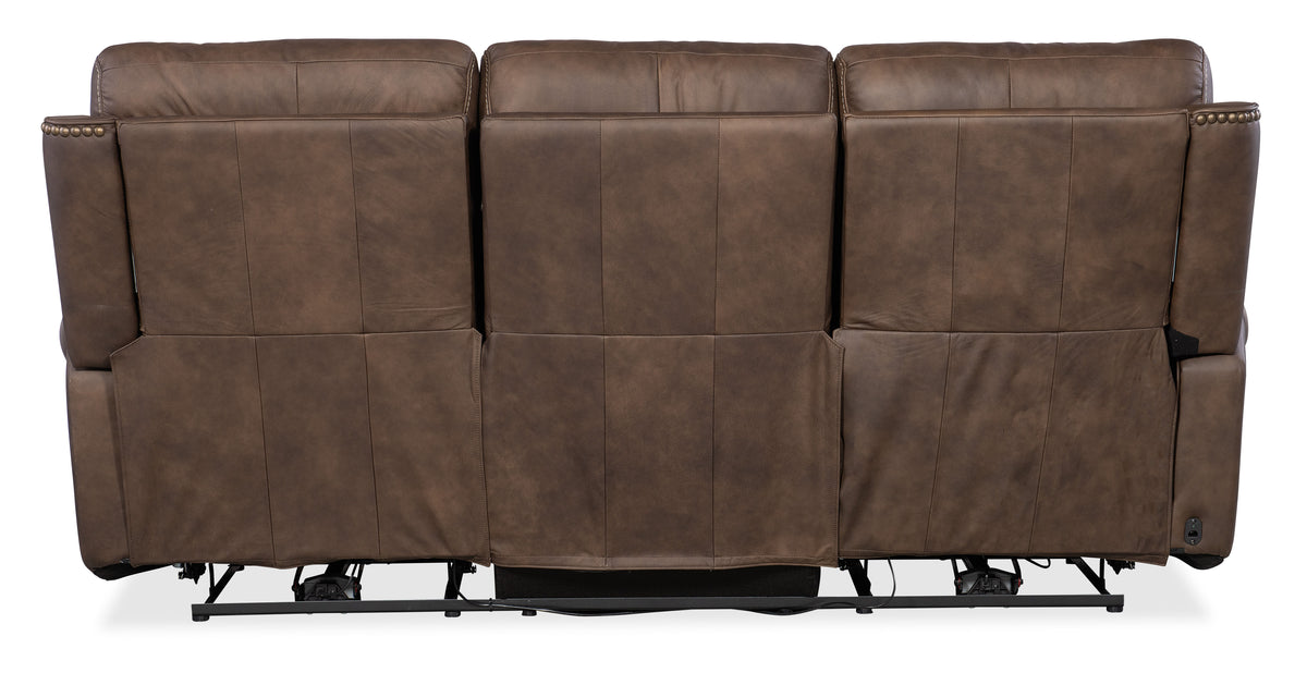 Duncan Power Sofa With Power Headrest & Lumbar - Dark Brown by Hooker Furniture - View 3