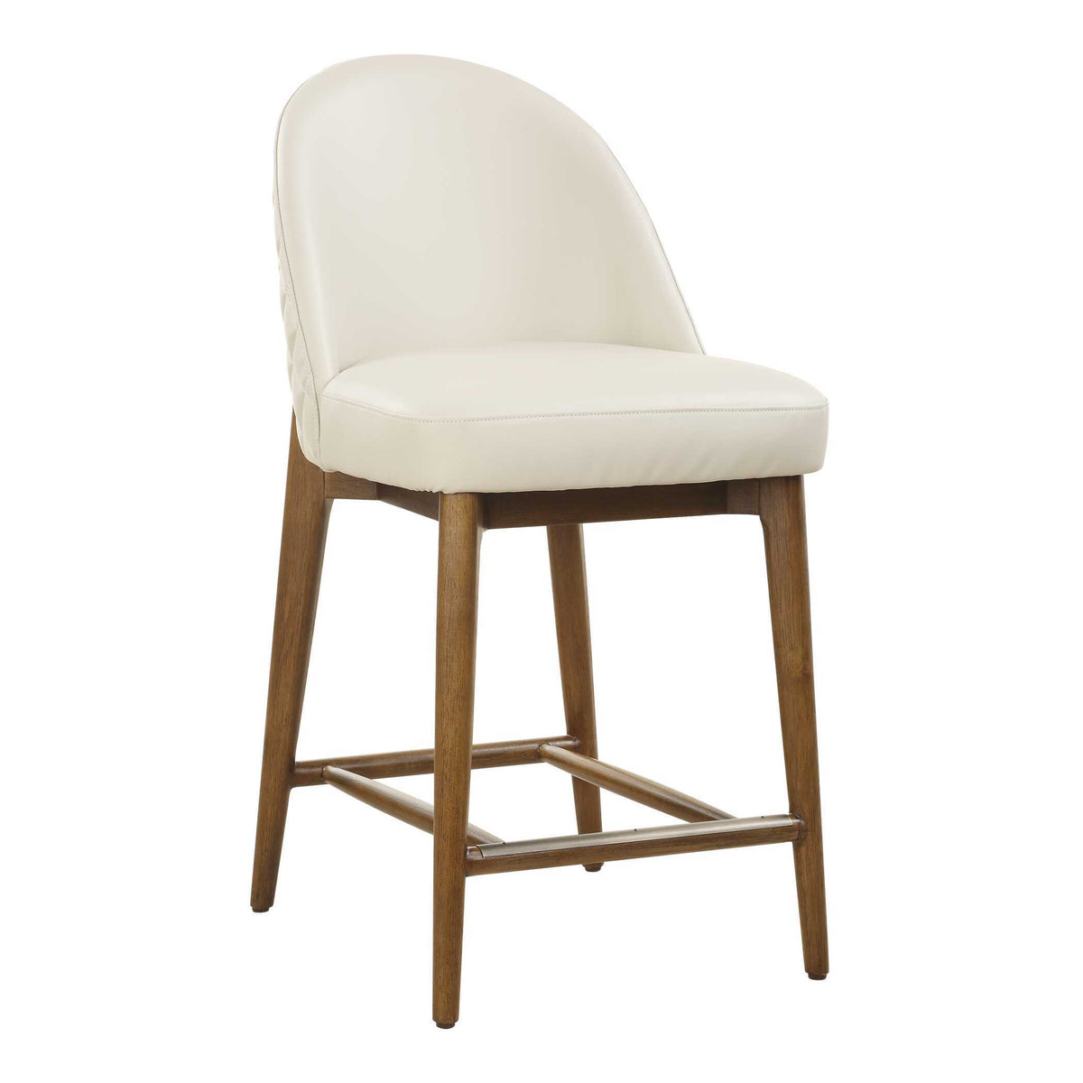 Stitches Leather Counter Stool White / Brown - White / Dark Brown by Uttermost - View 3