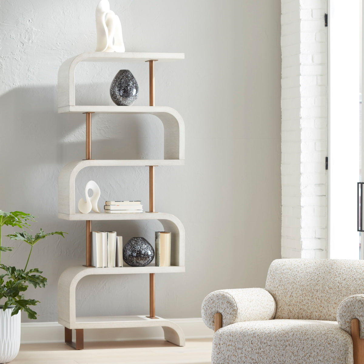 Bia Etagere - White by Uttermost - View 2